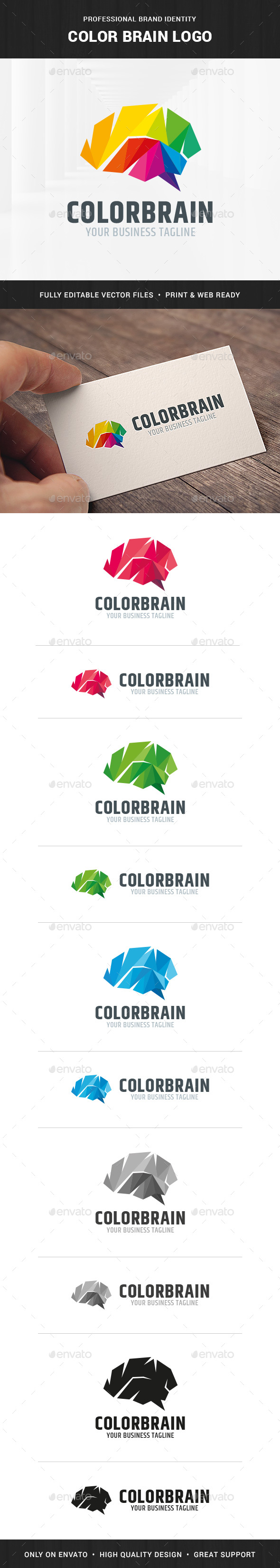 Color Brain Logo Template - Humans Logo Templates