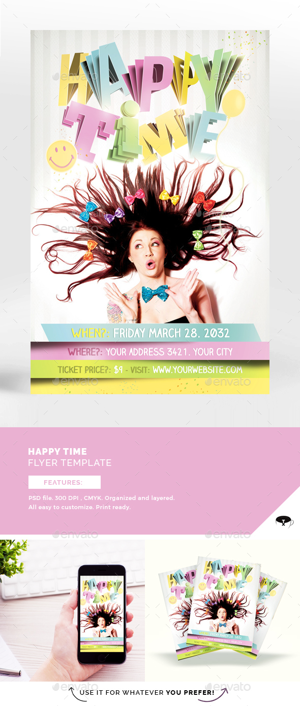 Happy Time Flyer Template - Events Flyers