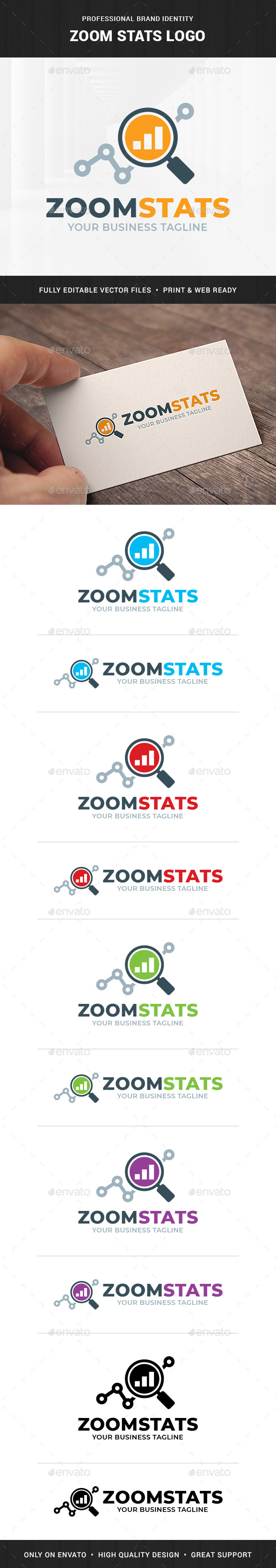 Zoom Stats Logo Template - Symbols Logo Templates