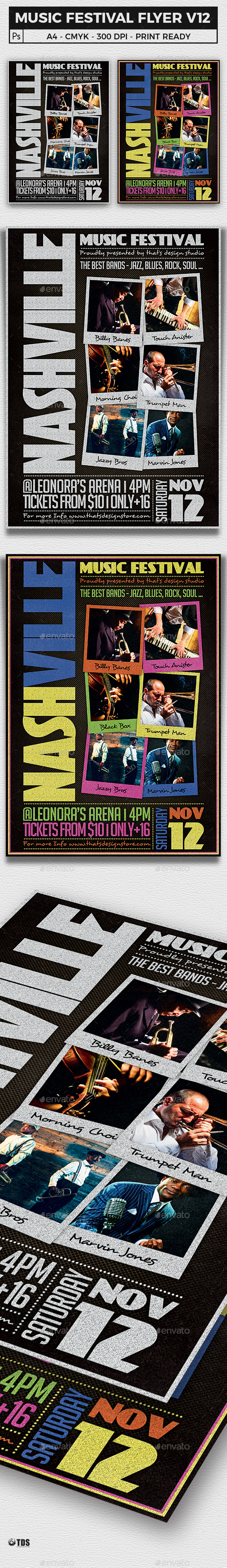 Music Festival Flyer Template V12 - Concerts Events