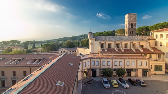 Church of the Capuchins of Albano Laziale Illuminated By the Sun  in a Summer Day alt