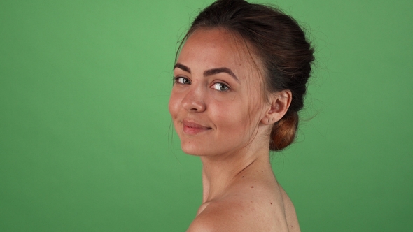 Beautiful Young Woman Smiling Joyfully To the Camera alt