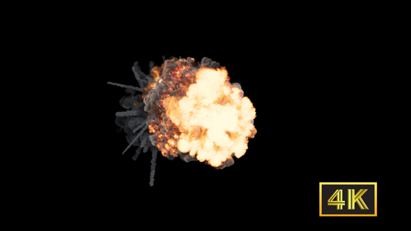 Series of Explosions, Shock Waves and Smoke