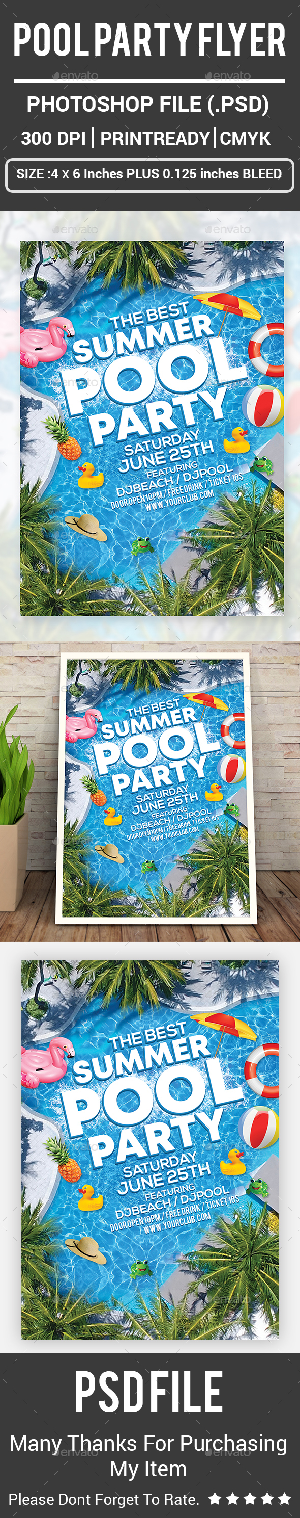 Pool Party Flyer - Clubs & Parties Events