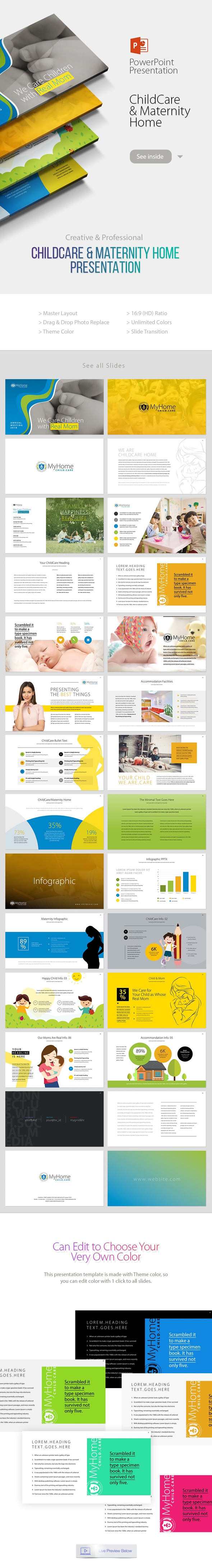 Child Care & Maternity Home Powerpoint Presentation - Business PowerPoint Templates