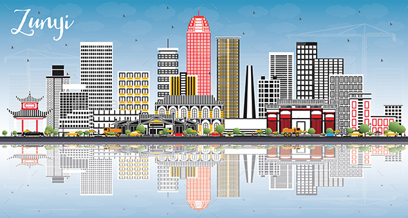 Zunyi China City Skyline - Buildings Objects