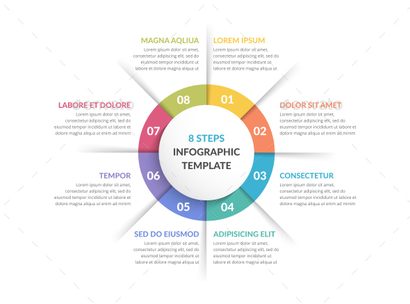 Circle Infographics with Eight Elements - Infographics