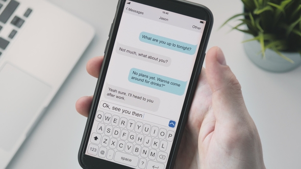 Texting Using a Messenger on the Smartphone, Stock Footage | VideoHive