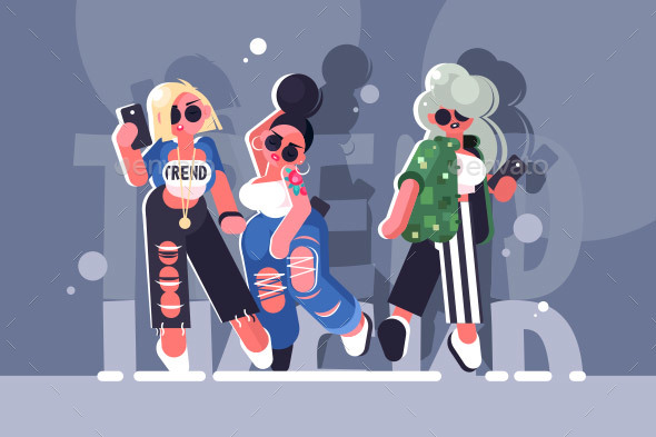 Fashionable Girls - People Characters