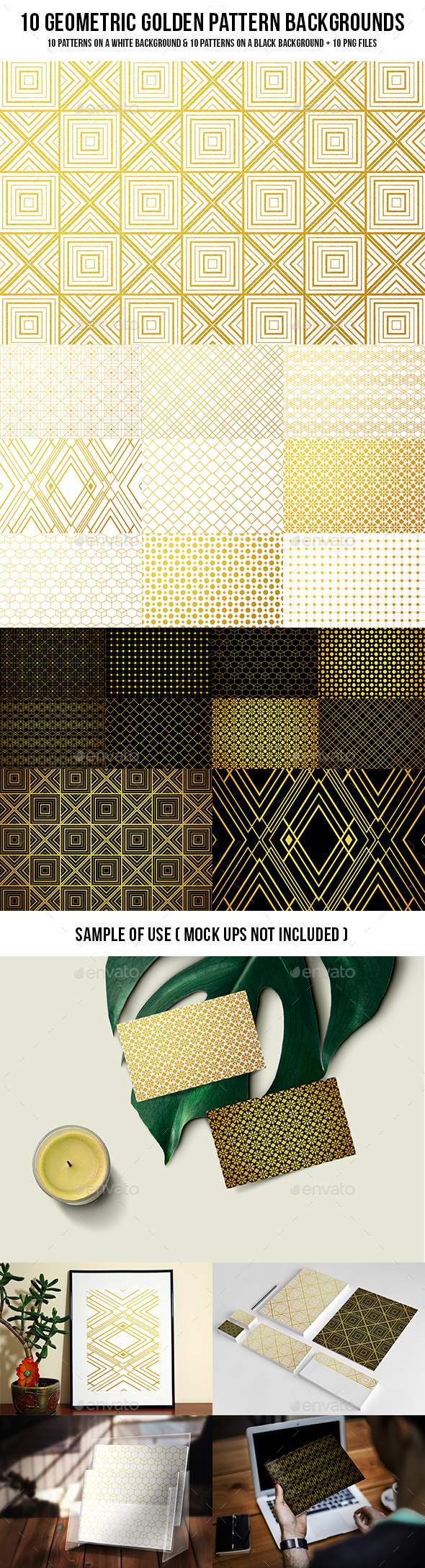 Geometric Golden Pattern Backgrounds - Patterns Backgrounds