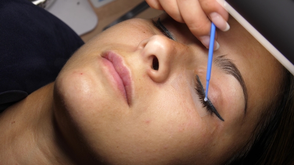 Beauty and Fashion Concept. Preparation for Eyelash Extension Procedure