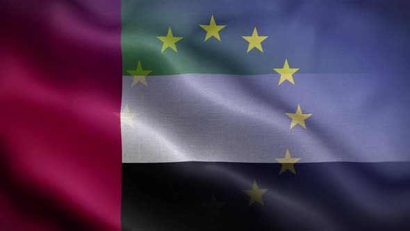 EU United Arab Emirates Flag Loop Background 4K