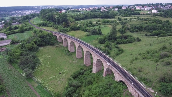 The Old Railroad Bridge, Built in the Time of Austro-Hungarian Empire in Western Ukraine in Ternopil