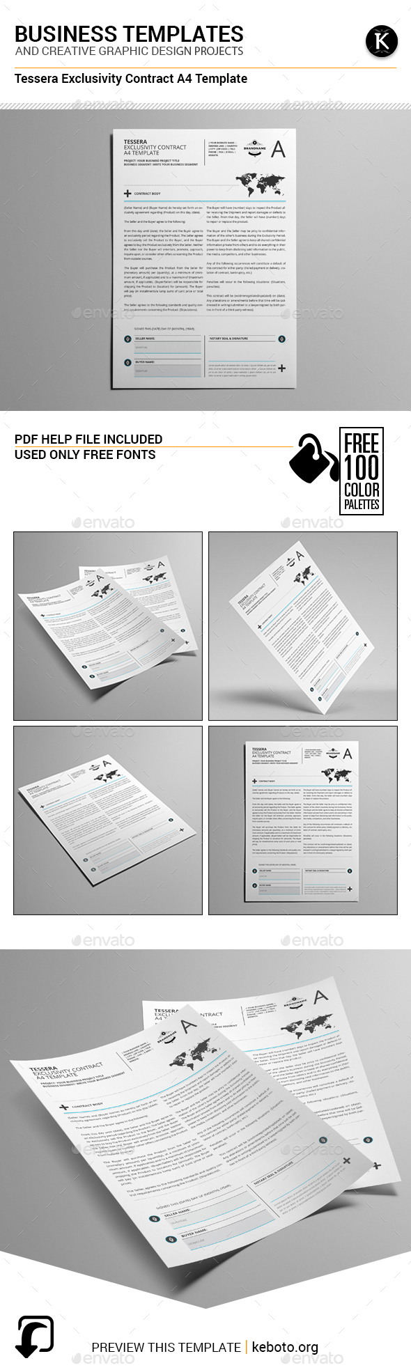 Tessera Exclusivity Contract A4 Template - Miscellaneous Print Templates