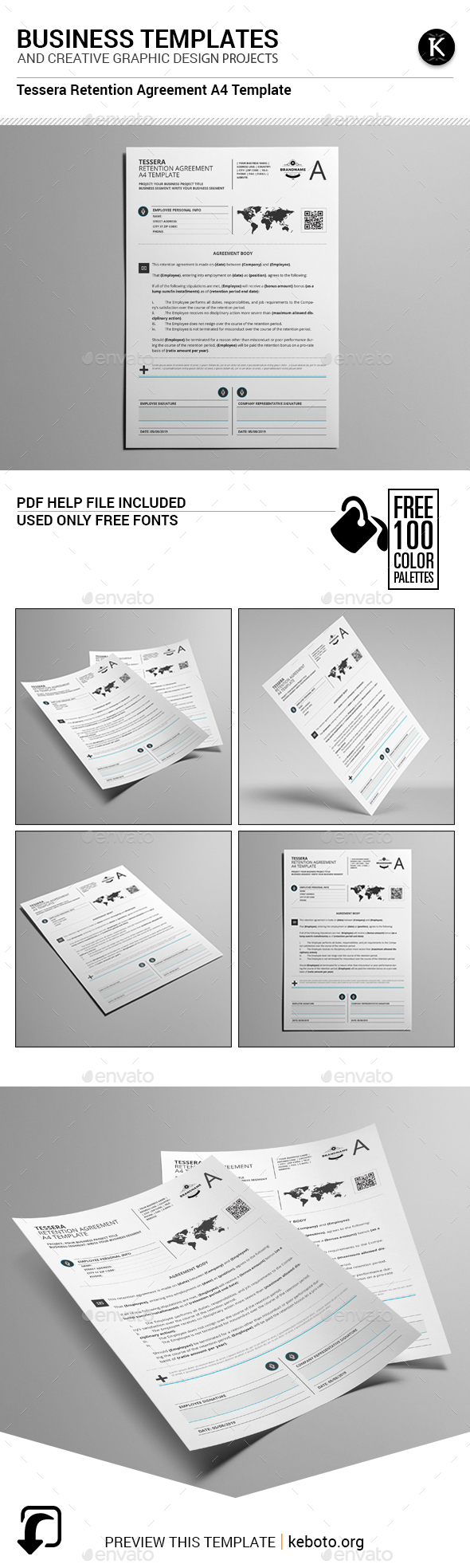 Tessera Retention Agreement A4 Template - Miscellaneous Print Templates