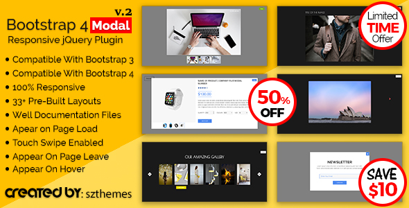 Bootstrap 4 Modal Responsive jQuery Plugin - CodeCanyon Item for Sale