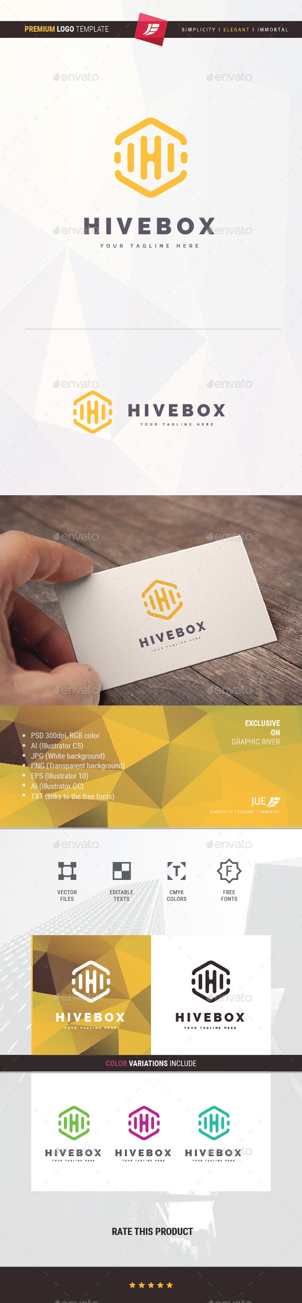 Hive Box Logo - Objects Logo Templates