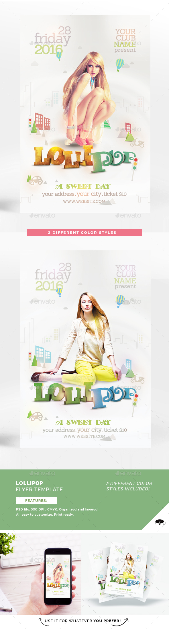 Lollipop Flyer Template - Clubs & Parties Events