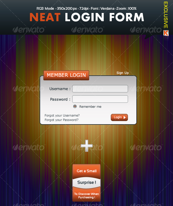 Neat Login Form - Forms Web Elements