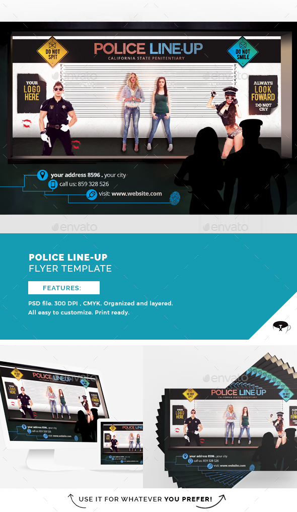 Police Line-Up Flyer Template - Clubs & Parties Events