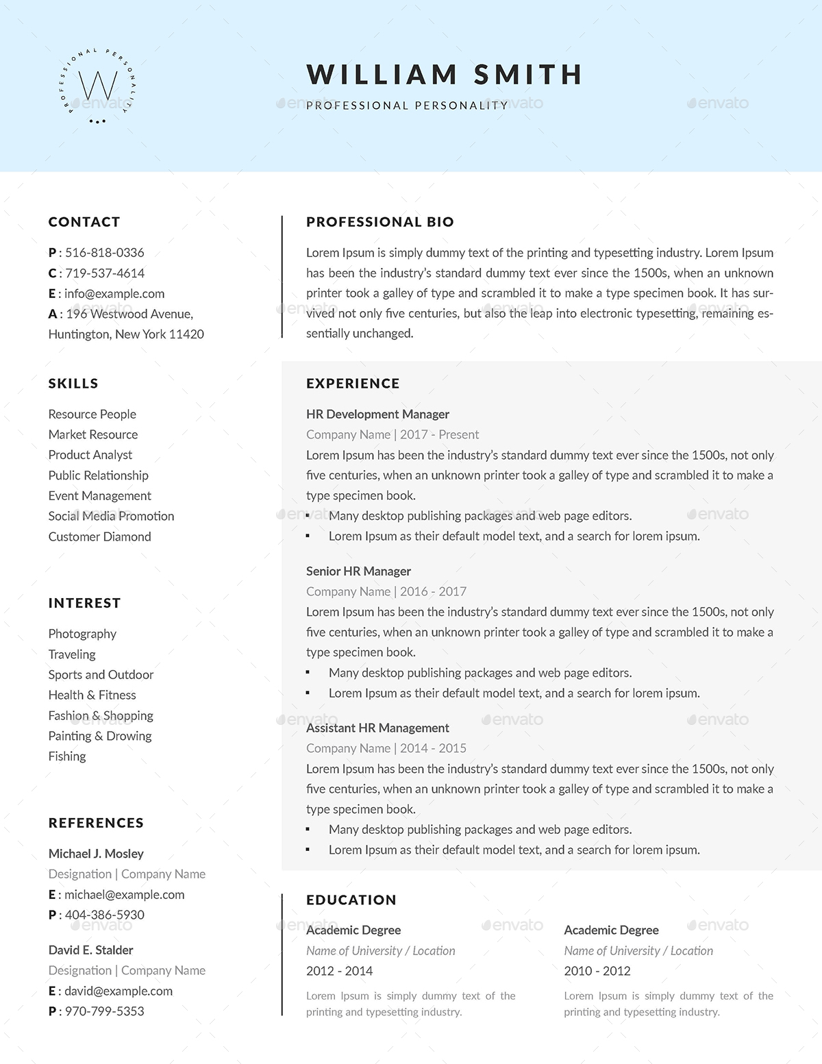 Elegant Resume/CV, Print Templates | GraphicRiver