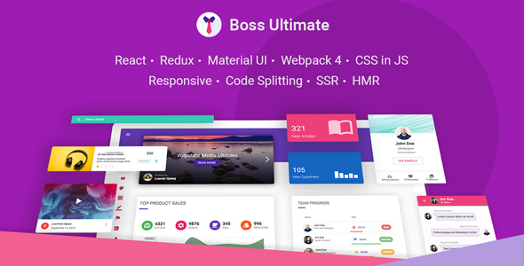 Boss Ultimate - React Admin Template Material Design - Admin Templates Site Templates