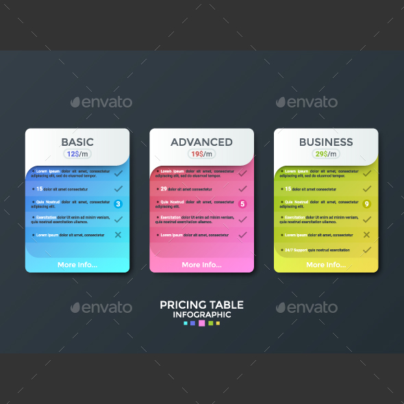 Pricing Table Infographic Template - Infographics