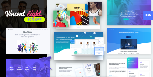 Vincent Eight - Creative Multipurpose PSD Template - Creative PSD Templates