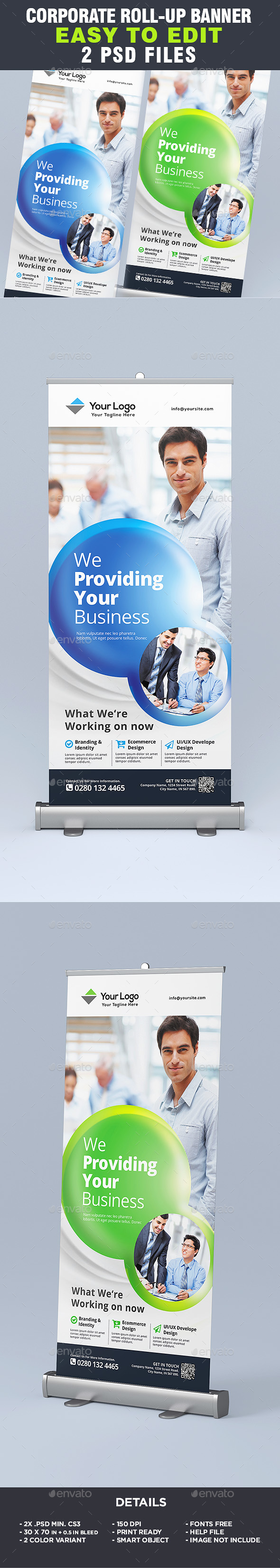 Corporate Roll Up Banner - Signage Print Templates