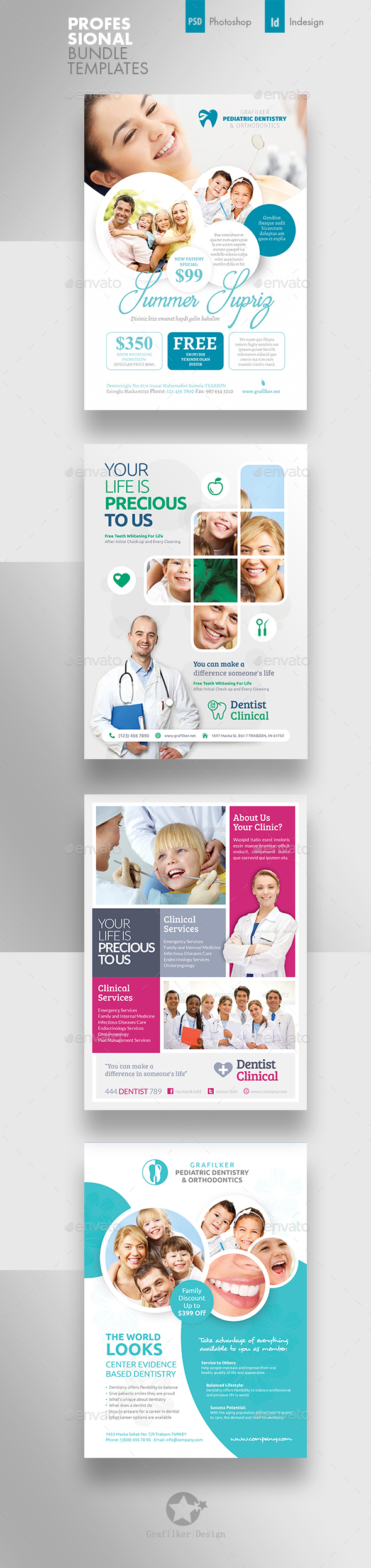 Dental Flyer Bundle Templates - Corporate Flyers