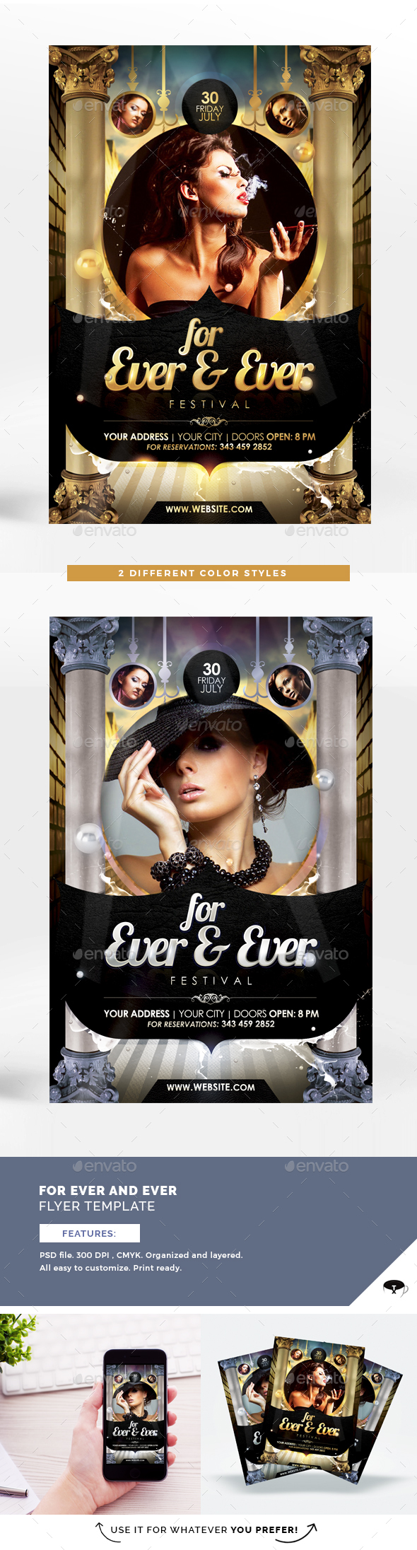 For Ever & Ever Festival Flyer Template - Clubs & Parties Events