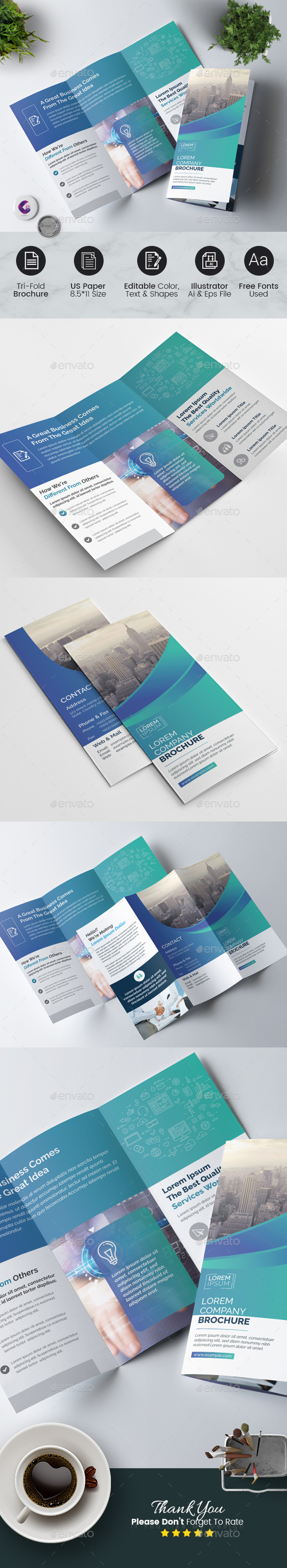 Tri Fold Multipurpose Brochure - Corporate Brochures