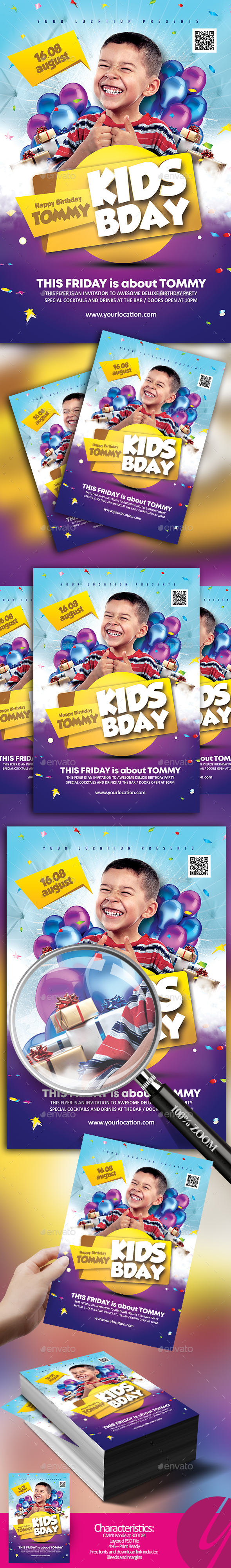 Kids Birthday Party Flyer - Clubs & Parties Events