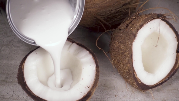 Coconut Milk and Coconut Halves