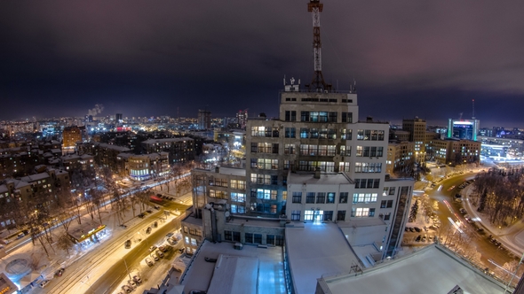 State Industry Building the Palace of Industry or "Gosprom" Winter Night alt