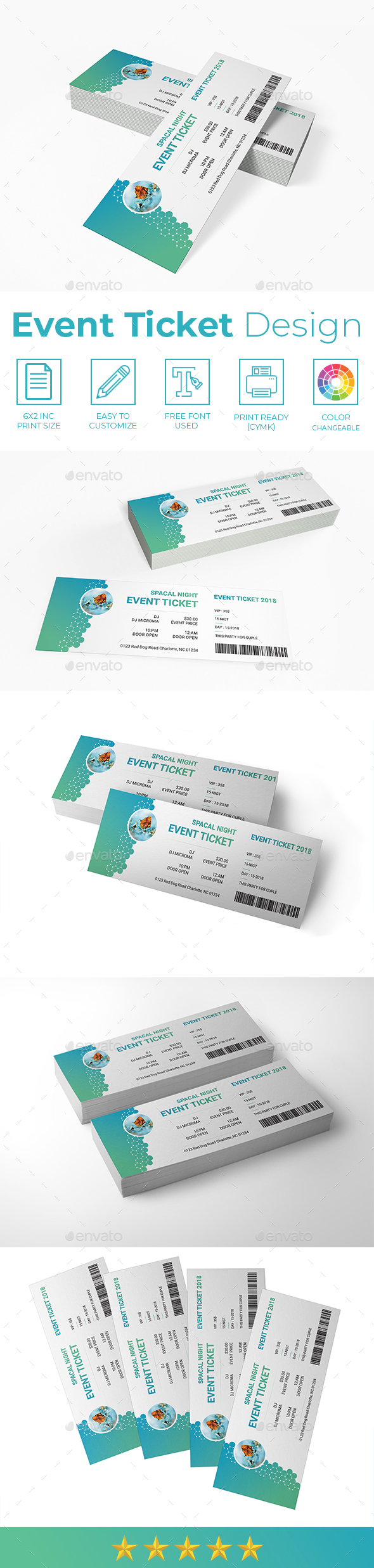 Event Ticket - Cards & Invites Print Templates