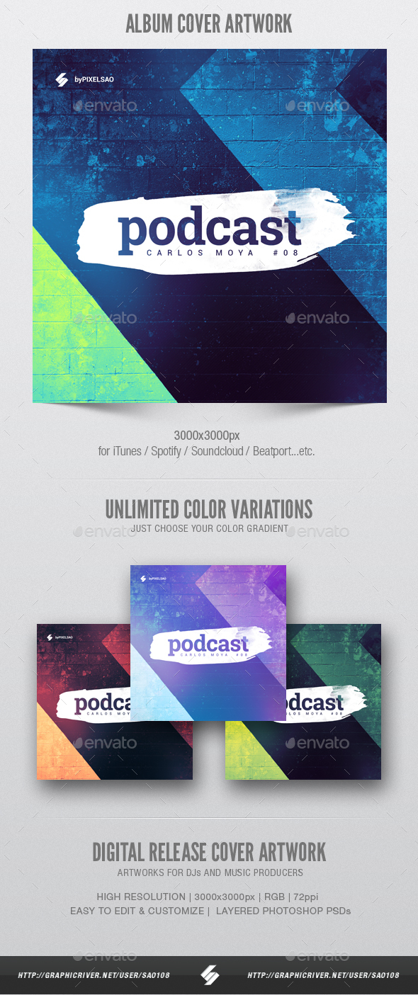 Podcast - Album Cover Artwork Template - Miscellaneous Social Media