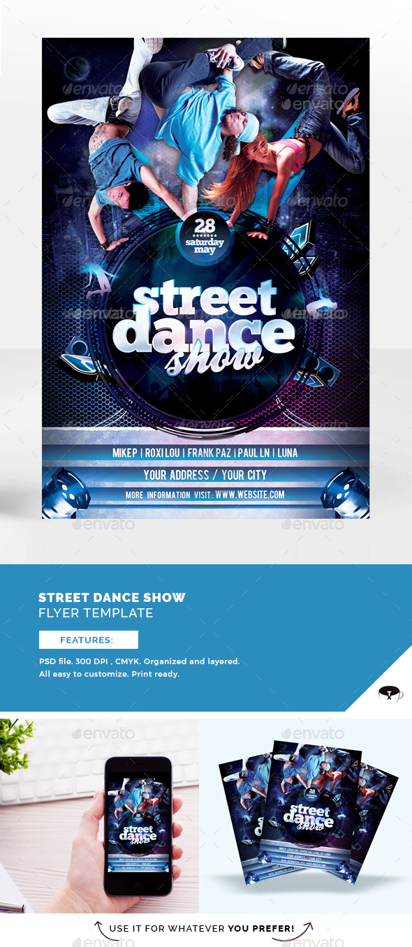 Street Dance Show Flyer Template - Flyers Print Templates