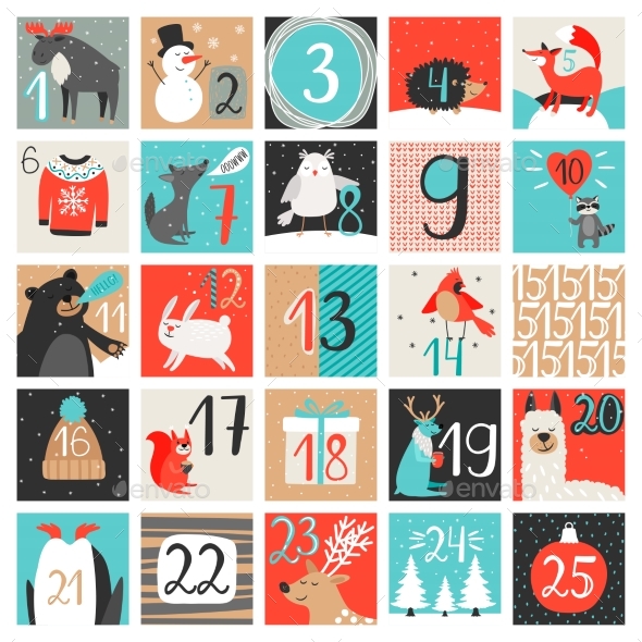 Advent Calendar December Countdown - Christmas Seasons/Holidays