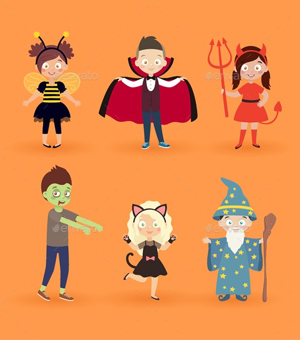 Kids In Halloween Costumes - Halloween Seasons/Holidays