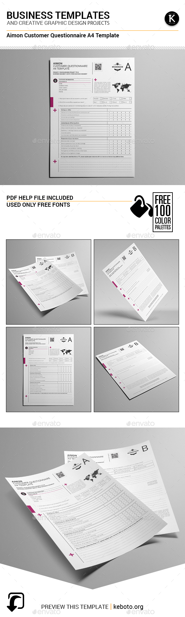 Aimon Customer Questionnaire A4 Template - Miscellaneous Print Templates