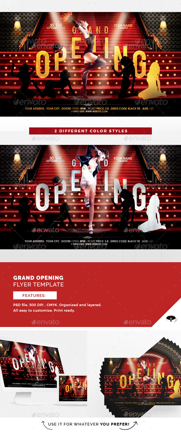 Grand Opening Flyer Template - Clubs & Parties Events