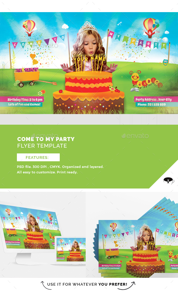 Come To My Party Flyer Template - Flyers Print Templates