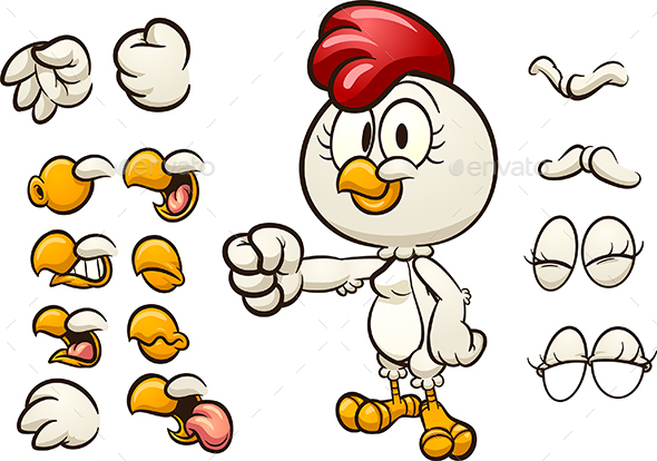 Cartoon Hen - Animals Characters