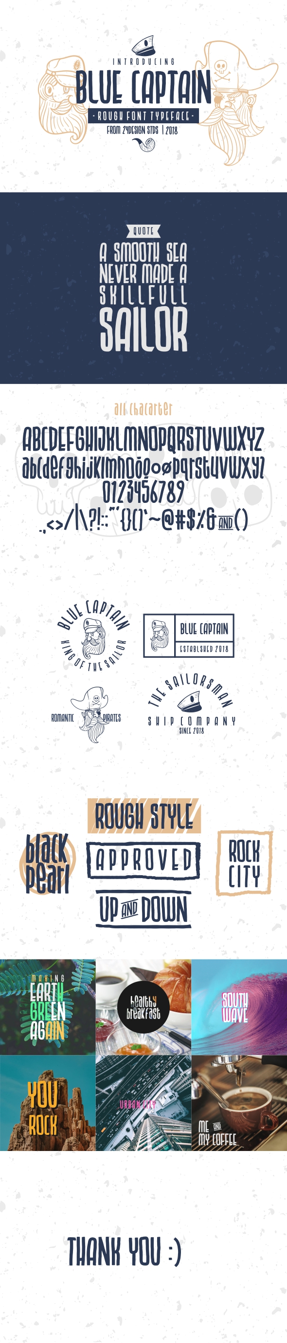Blue Captain Rough Font in Handwriting Fonts