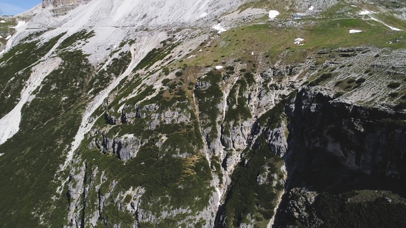 Aerial View of Dolomites Mountains in Italy