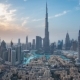 Burj Khalifa and Dubai Fountain Against Sunset  Stock Footage Video - VideoHive Item for Sale