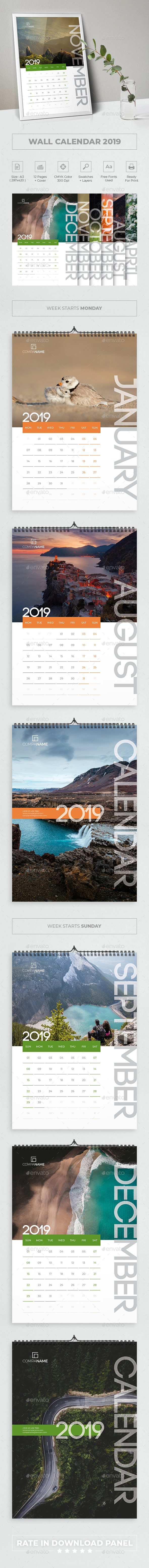 Wall Calendar 2019 - Calendars Stationery