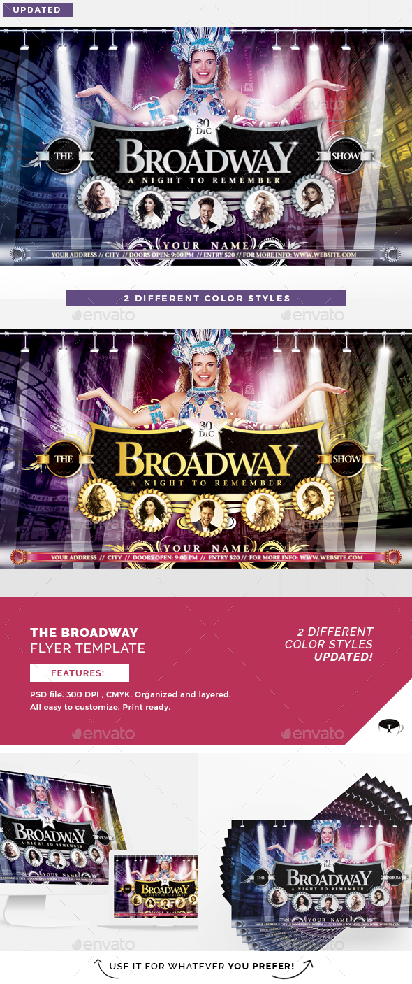 The Broadway Show Flyer Template - Clubs & Parties Events
