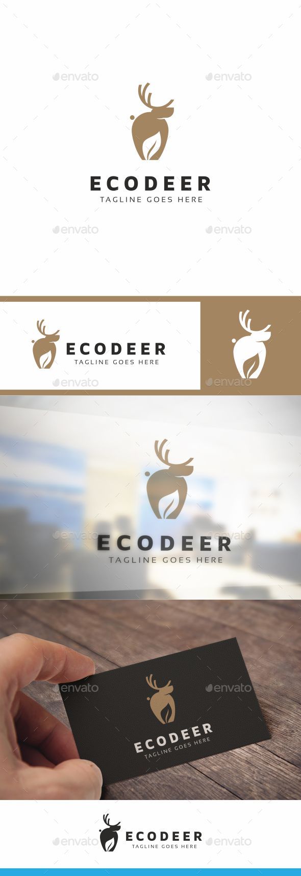 Eco Deer Logo - Animals Logo Templates